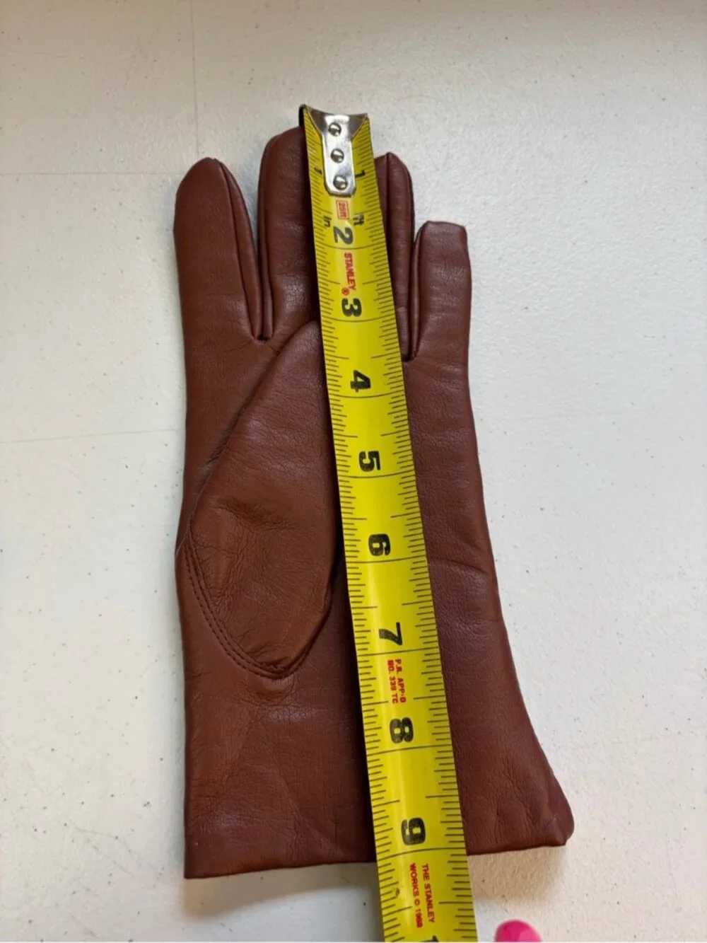 Vintage Brown Leather Driving Gloves Pile Lined Winter Warm Women's Size Large